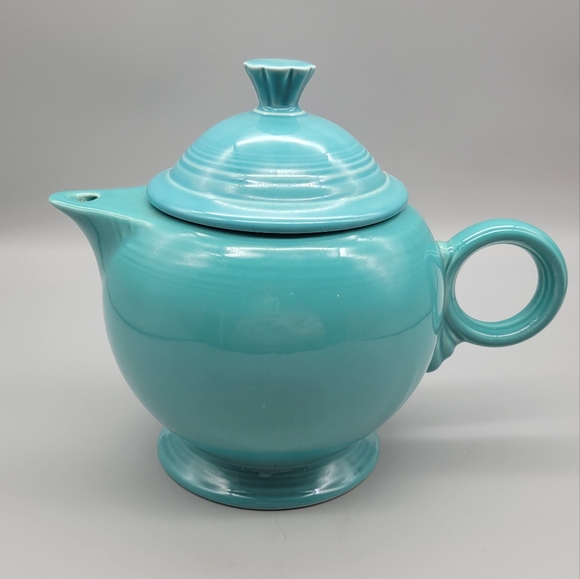 Vintage Fiesta Ware Homer Laughlin Large Turquoise Teapot - Picture 3 of 9